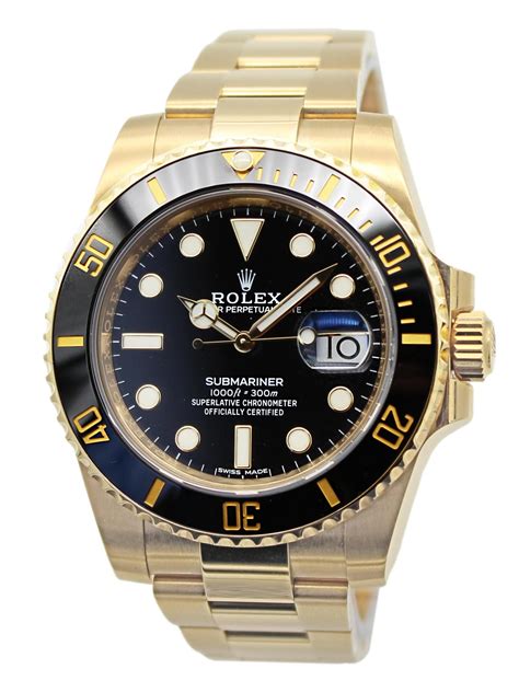 rolex submariner 18k yellow gold.